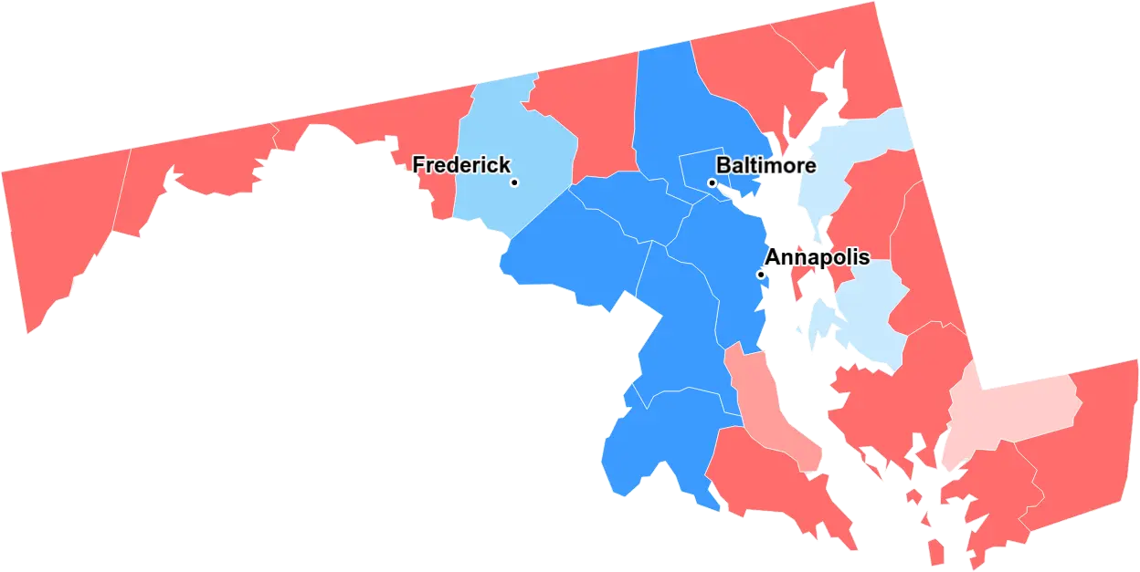 Baltimore, MD is blue