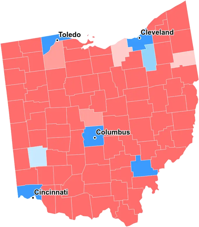 Cleveland, OH is blue